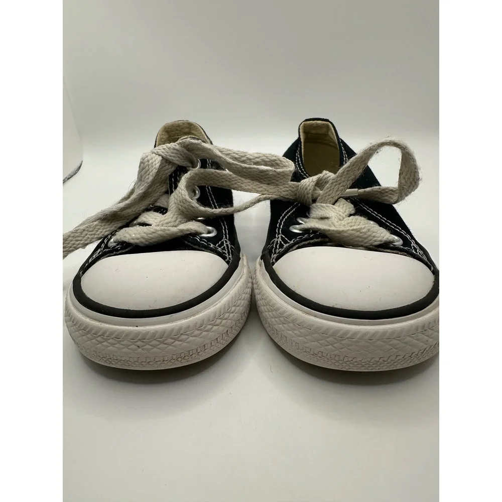 Converse All Star Toddler Sneakers Low Top Black‎ Canvas Shoes US Size 5